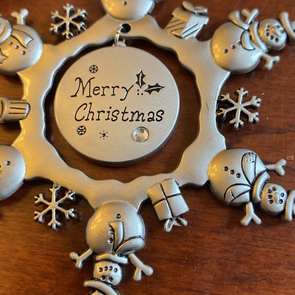 Merry Christmas Photo Holder Snowman Metal Ornament. NWT. Set of 3. - Picture 5 of 7
